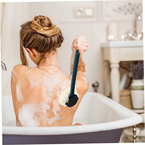 minkissy Bath Ball Bath Brush Bath Scrubber for Body Shower Brush for Body Bath loofah Bath Sponge Back Scrubber Dual- Sided Shower Brush Back Scrubber with Handle Mesh Shampoo Brush 2 in 1