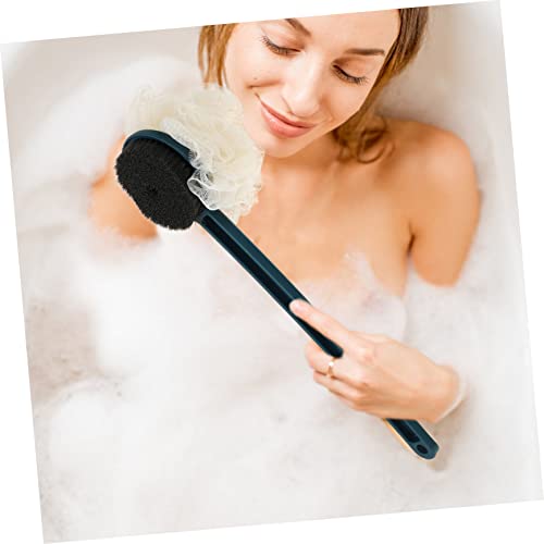 minkissy Bath Ball Bath Brush Bath Scrubber for Body Shower Brush for Body Bath loofah Bath Sponge Back Scrubber Dual- Sided Shower Brush Back Scrubber with Handle Mesh Shampoo Brush 2 in 1