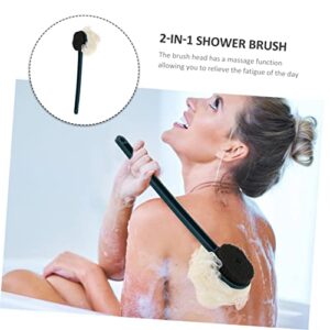 minkissy Bath Ball Bath Brush Bath Scrubber for Body Shower Brush for Body Bath loofah Bath Sponge Back Scrubber Dual- Sided Shower Brush Back Scrubber with Handle Mesh Shampoo Brush 2 in 1