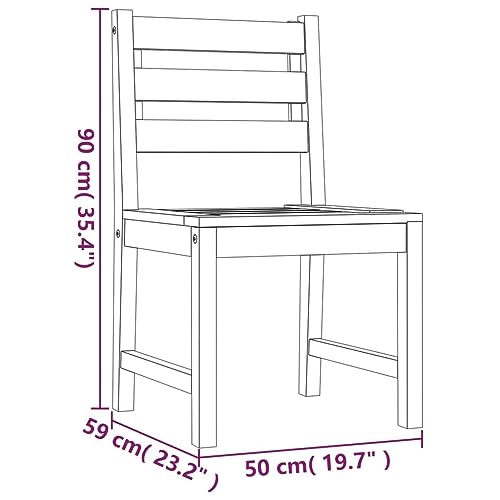 allesoky Teak Outdoor Dining Set - Solid Wood Patio Furniture - 3 Piece Patio Dining Set with Table and Chairs