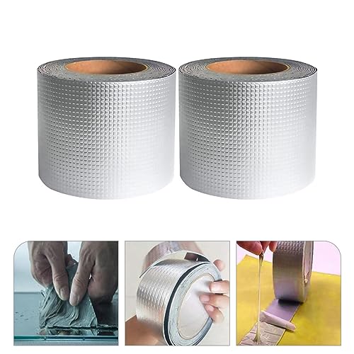 8 Rolls Aluminum foil Butyl Tape Aluminum foil Tape Tape Plumbing Tape Window Crack Tape Window weatherstrip Plumber Aluminum Tape for Duct Gutter sealant roof Patch car