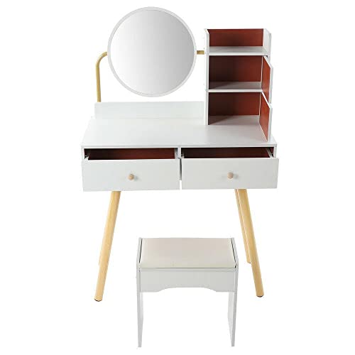 NJSV Vanity Makeup Dressing Table Set Shuq Vanity Desk Makeup Vanity Side Tables Bedroom Vanity Table Portable Desk Vanity Set