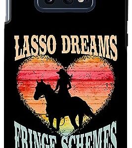 Galaxy S10e Lasso Dreams Fringe Schemes Girl Riding Horse Silhouette Case