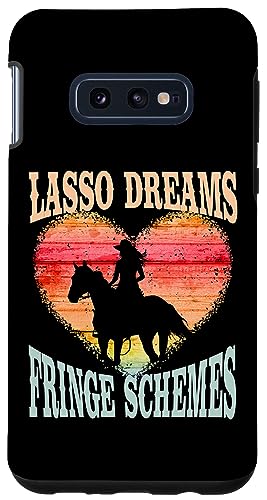 Galaxy S10e Lasso Dreams Fringe Schemes Girl Riding Horse Silhouette Case