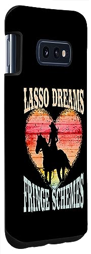 Galaxy S10e Lasso Dreams Fringe Schemes Girl Riding Horse Silhouette Case