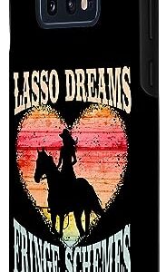 Galaxy S10e Lasso Dreams Fringe Schemes Girl Riding Horse Silhouette Case