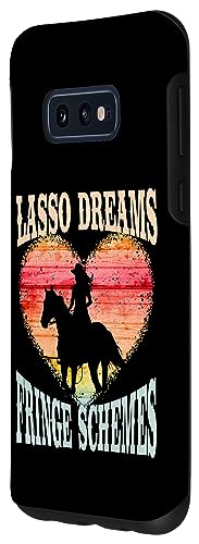 Galaxy S10e Lasso Dreams Fringe Schemes Girl Riding Horse Silhouette Case