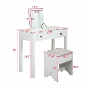 esrw vanity set makeup dressing table w/stool quir vanity desk makeup vanity side tables bedroom vanity table portable desk vanity set