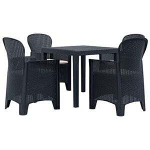 mbfluuml outdoor patio furniture, patio dining sets, 5 piece patio dining set plastic anthracite rattan look suitable for patio, porch, backyard, balcony.