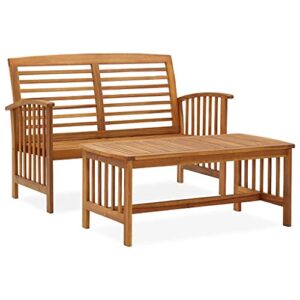 mbfluuml patio dining sets, outdoor patio furniture, 2 piece patio lounge set solid acacia wood suitable for patio, porch, backyard, balcony.