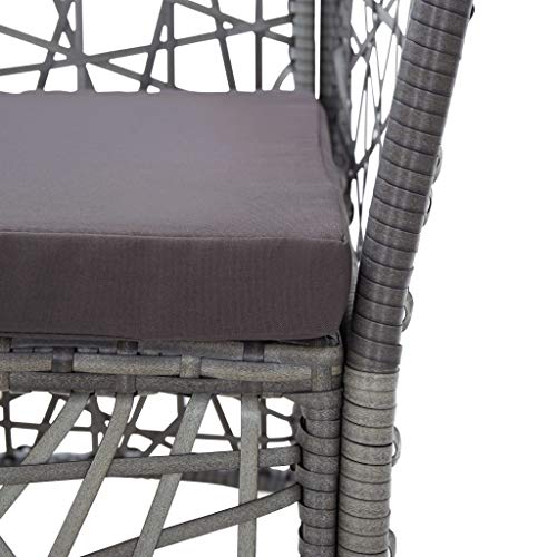 MBFLUUML Outdoor Patio Furniture, Patio Dining Sets, 7 Piece Patio Dining Set Poly Rattan Gray Suitable for Patio, Porch, Backyard, Balcony.