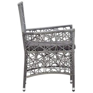 MBFLUUML Outdoor Patio Furniture, Patio Dining Sets, 7 Piece Patio Dining Set Poly Rattan Gray Suitable for Patio, Porch, Backyard, Balcony.