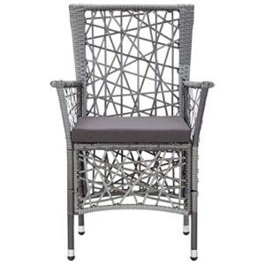 MBFLUUML Outdoor Patio Furniture, Patio Dining Sets, 7 Piece Patio Dining Set Poly Rattan Gray Suitable for Patio, Porch, Backyard, Balcony.