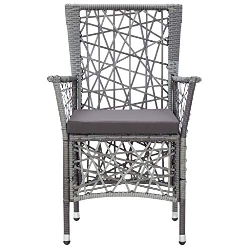 MBFLUUML Outdoor Patio Furniture, Patio Dining Sets, 7 Piece Patio Dining Set Poly Rattan Gray Suitable for Patio, Porch, Backyard, Balcony.