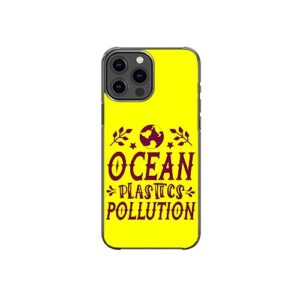 ocean plastic polution keep green awareness pattern art design anti-fall and shockproof gift iphone case (iphone 13 pro max)