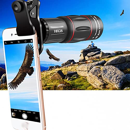 NAHDU 18X Monocular Zoom Optical Cell Phone Lens Universal for Smartphones Clip Telephoto Camera Lens