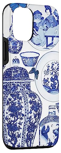 iPhone 13 Chinoiserie Pottery Toile Blue and White Case