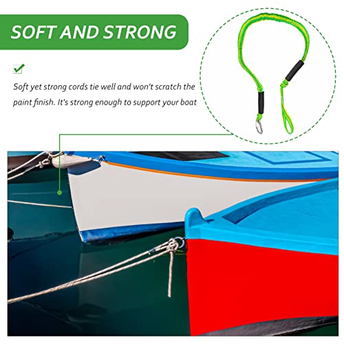 BESPORTBLE 3pcs Boat Rope Ties That Tether The tethering Heavy Duty Bungee Cords Marine Accessories for Boats Dock Rope Dock Lines for Boat Docking Long Hook Rope Boat Accessory with Hook