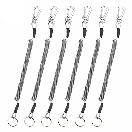 BESPORTBLE 24 Pcs Fishing Kayaks Fishing Gadgets Wire Fishing Tools Fishing Tether Kayak Tether Coiled Lanyard Security Gear Tools Plastic Key Rings Retractable Elastic Ropes Marine Miss Rope