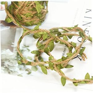 OSALADI 3 Rolls Simulated Rope and Rattan Handmade Gifts Jungle Decorations Plant Accessories Natural Burlap Rope Burlap Wreath Fake Leaf Plant Garland Crafts Making Rope Natural Rope