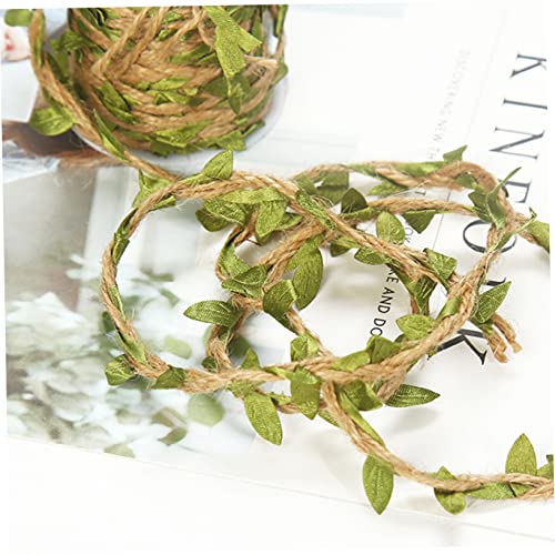 OSALADI 3 Rolls Simulated Rope and Rattan Handmade Gifts Jungle Decorations Plant Accessories Natural Burlap Rope Burlap Wreath Fake Leaf Plant Garland Crafts Making Rope Natural Rope