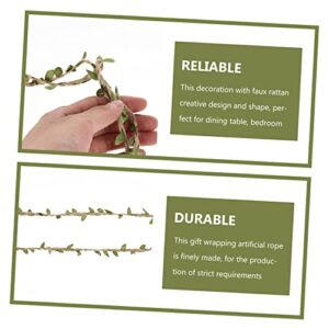 OSALADI 3 Rolls Simulated Rope and Rattan Handmade Gifts Jungle Decorations Plant Accessories Natural Burlap Rope Burlap Wreath Fake Leaf Plant Garland Crafts Making Rope Natural Rope