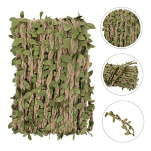 OSALADI 3 Rolls Simulated Rope and Rattan Handmade Gifts Jungle Decorations Plant Accessories Natural Burlap Rope Burlap Wreath Fake Leaf Plant Garland Crafts Making Rope Natural Rope