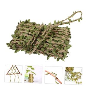 OSALADI 3 Rolls Simulated Rope and Rattan Handmade Gifts Jungle Decorations Plant Accessories Natural Burlap Rope Burlap Wreath Fake Leaf Plant Garland Crafts Making Rope Natural Rope