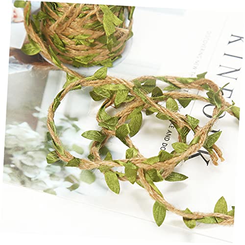 OSALADI 3 Rolls Simulated Rope and Rattan Artificial Rattan Faux Rattan Green Leaves Decor artificiales para Burlap Garland Natural Jute Twine Manual Burlap Rope Gift