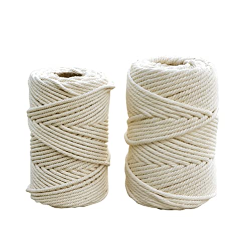 DOITOOL 3pcs Woven Tapestry Plant Stuff Plant Hangers Plant Tapestry DIY Cotton Knitting Rope Wall Hanging Rope Macrame Thread Natural Cotton Rope DIY Rope Twisted Rope lace Supplies