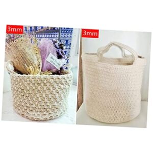 DOITOOL 3pcs Woven Tapestry Plant Stuff Plant Hangers Plant Tapestry DIY Cotton Knitting Rope Wall Hanging Rope Macrame Thread Natural Cotton Rope DIY Rope Twisted Rope lace Supplies