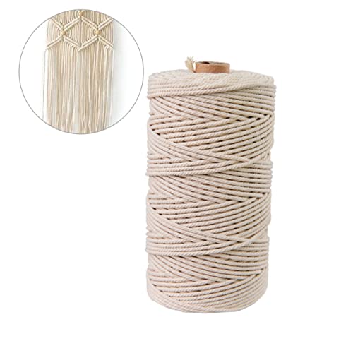 DOITOOL 3pcs Woven Tapestry Plant Stuff Plant Hangers Plant Tapestry DIY Cotton Knitting Rope Wall Hanging Rope Macrame Thread Natural Cotton Rope DIY Rope Twisted Rope lace Supplies