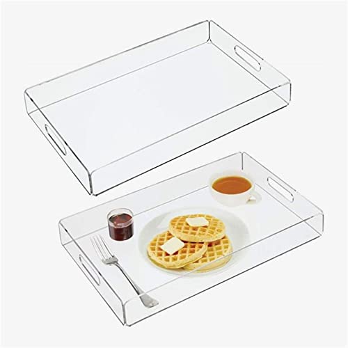 GEEKLLS Breakfast Tray Transparent Tray Snack Plate Drink Tray Snack Food Tray Multifunctional Storage Plate Bathroom Towel Tray