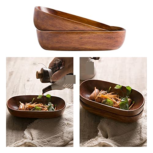 GEEKLLS Breakfast Tray Wooden Dried Fruit Dish Solid Wood Tableware Food Serving Tray Pcs Long Handle Wooden Mixing Spoon