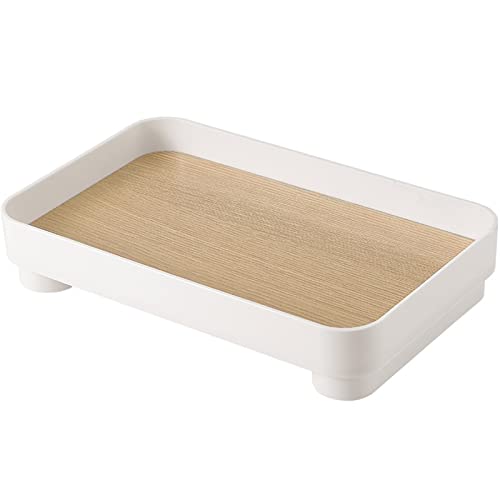 GEEKLLS Breakfast Tray Wooden Serving Tray Tea Cup Saucer Trays Fruit Plate Storage Pallet Plate Decoration Food Rectangular Plate