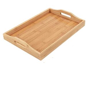 geeklls breakfast tray rectangular bamboo tea box tray food snacks bread coffe serving tray table bottle cups storage plate home dinning room decor