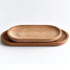 GEEKLLS Breakfast Tray Wood Serving Tray Dish Natural Wooden Platter for Snack Bread Display