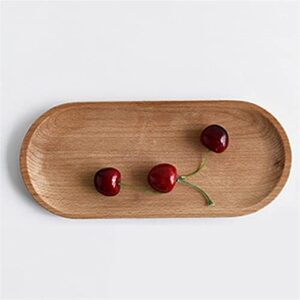 GEEKLLS Breakfast Tray Wood Serving Tray Dish Natural Wooden Platter for Snack Bread Display