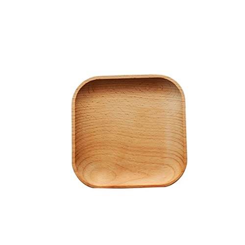 GEEKLLS Breakfast Tray Wood Plates for Food Dishes for Serving Storage Tray Tableware Fruit Cake Dessert Cake Stand Decorative Serving Tray (Color : 12.8cm)