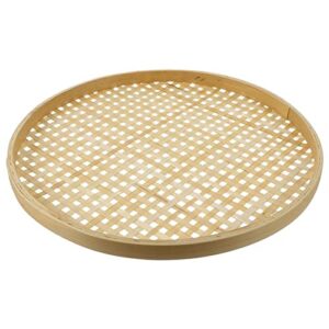 GEEKLLS Breakfast Tray Basket Tray Baskets Storage Serving Shallowflat Round Weaving Bread Sieve Farmhouse Vegetable Snack Kitchen (Color : 36CM36X36X1.5CM)