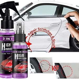 100ml Quick Coat Ceramic Coating Car Wax, 3 In 1 High Protection Quick Car Ceramic Coating Spray, Car Scratch Nano Repair Spray