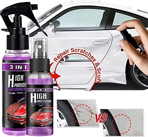 100ml Quick Coat Ceramic Coating Car Wax, 3 In 1 High Protection Quick Car Ceramic Coating Spray, Car Scratch Nano Repair Spray