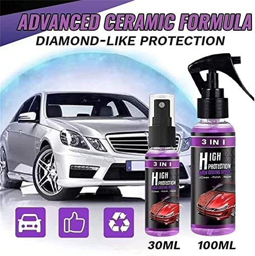 100ml Quick Coat Ceramic Coating Car Wax, 3 In 1 High Protection Quick Car Ceramic Coating Spray, Car Scratch Nano Repair Spray