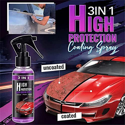 100ml Quick Coat Ceramic Coating Car Wax, 3 In 1 High Protection Quick Car Ceramic Coating Spray, Car Scratch Nano Repair Spray