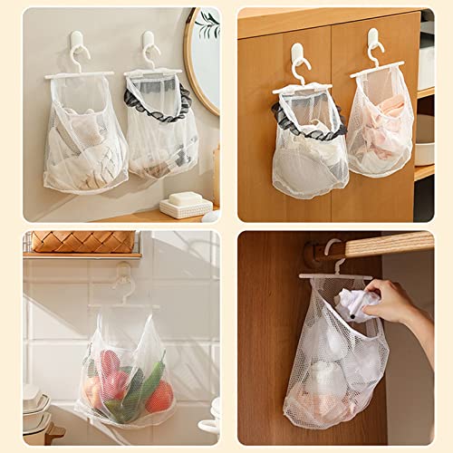 Reusable Clothespin Bag With Hanger Hanging Storage Mesh Bag For Over The Door Home Or Mesh Laundry Bags Ornament Storage with Zipper