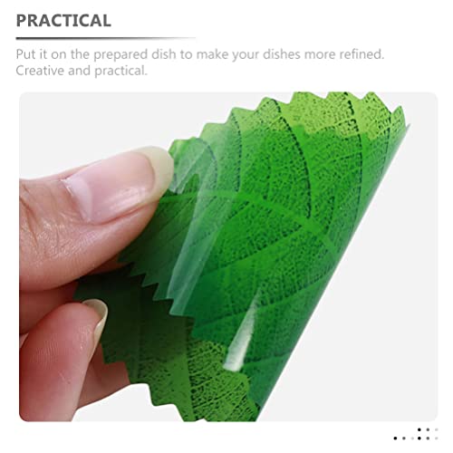 UPKOCH 200pcs Artificial Leaves Faux Tropical Leaves Sushi Grass Divider Bento Box Food Divider Decoration Sushi Baran for Hawaiian Luau Jungle Beach Party Kitchen Table Runner Centerpiece Place Mat