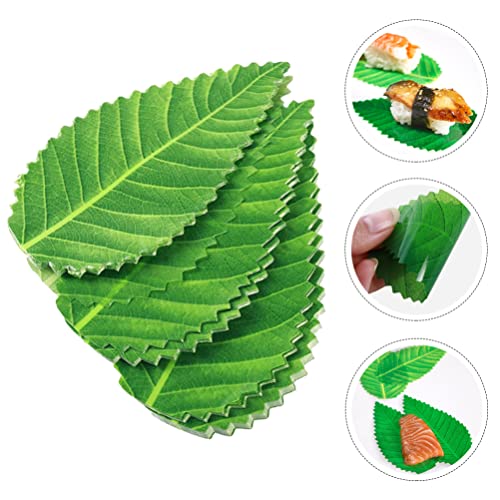 UPKOCH 200pcs Artificial Leaves Faux Tropical Leaves Sushi Grass Divider Bento Box Food Divider Decoration Sushi Baran for Hawaiian Luau Jungle Beach Party Kitchen Table Runner Centerpiece Place Mat