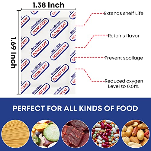 Food Grade Oxygen Absorbers For Food Storage,200CC(200-Pack) Oxygen Absorbers Storage Packets for Mylar Bags, Freeze Dryer, Long Term Food Storage