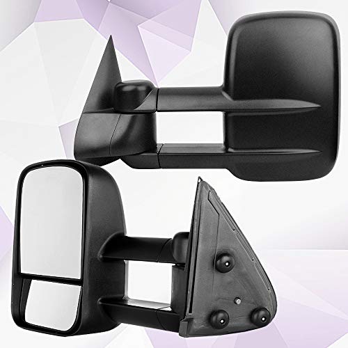 ANPART Upgrade Style Towing Mirrors Fit for 1999-2007 for Chevy/for GMC Silverado/Sierra 1500 2500HD 3500HD Tow Mirrors Manual Adjusted Manual Telescoping Black