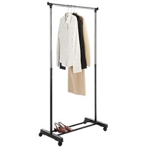 Kcelarec Rolling Clothes Rack on Wheels, Stainless Steel Clothing Rack for Hanging Clothes, Garment Rack (Style 5)